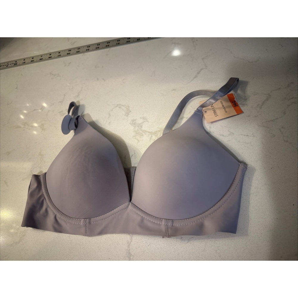 NWT‎ STRM LINE Intimates Size 34C Women's Light Purplish Gray Wireless Bra